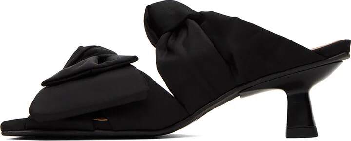 GANNI Black Soft Bow Mules - Image 3