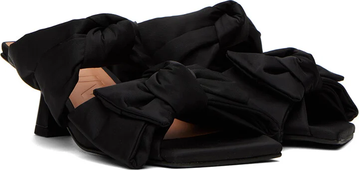 GANNI Black Soft Bow Mules - Image 4