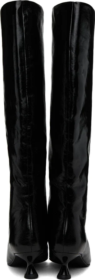 GANNI Black Soft Slouchy Tall Boots - Image 2