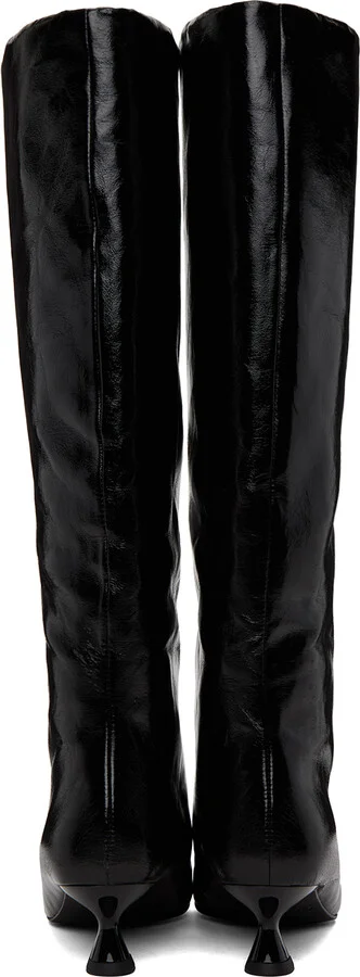 GANNI Black Soft Slouchy Tall Boots - Image 2