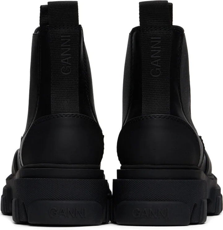 GANNI Black Stitch Cleated Low Chelsea Boots - Image 2
