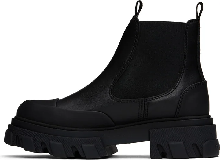 GANNI Black Stitch Cleated Low Chelsea Boots - Image 3