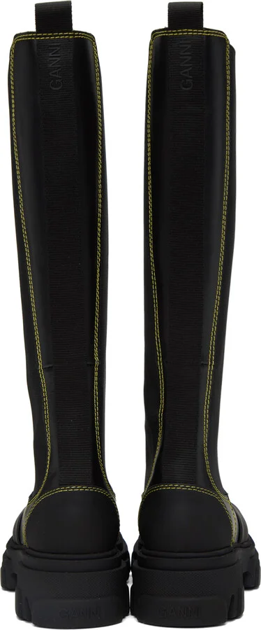GANNI Black Stitched Chelsea Boots - Image 2
