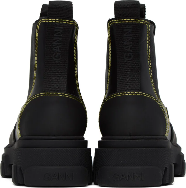 GANNI Black Stitching Chelsea Boots - Image 2