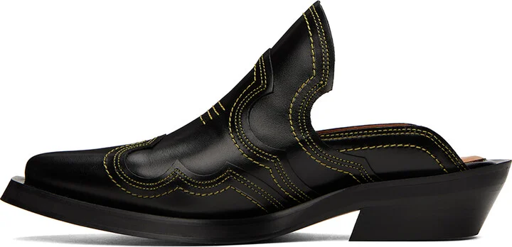 GANNI Black & Yellow Western Mules - Image 3