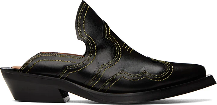 GANNI Black & Yellow Western Mules