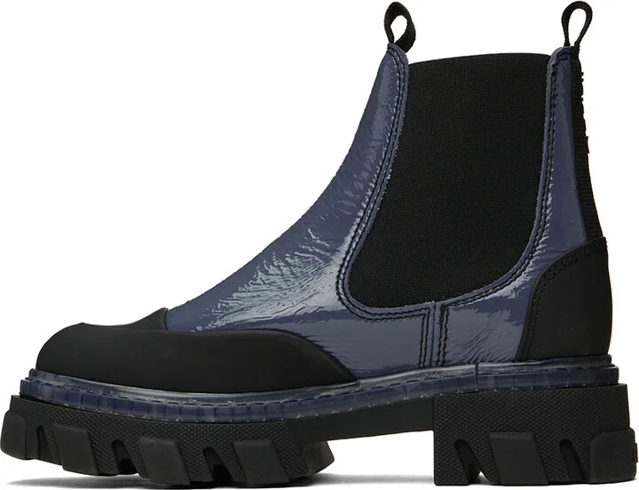 GANNI Blue Cleated Low Chelsea Boots - Image 3