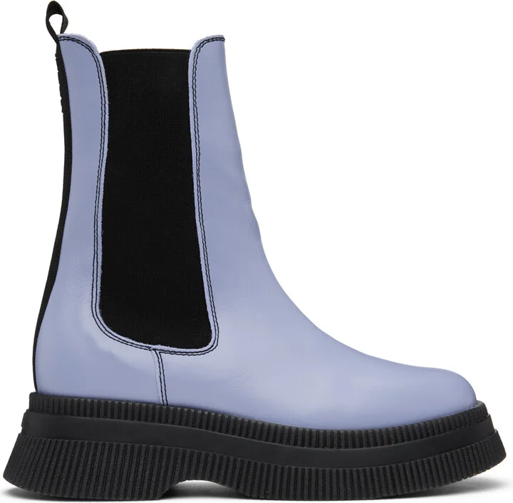 GANNI Blue Creepers Chelsea Boots