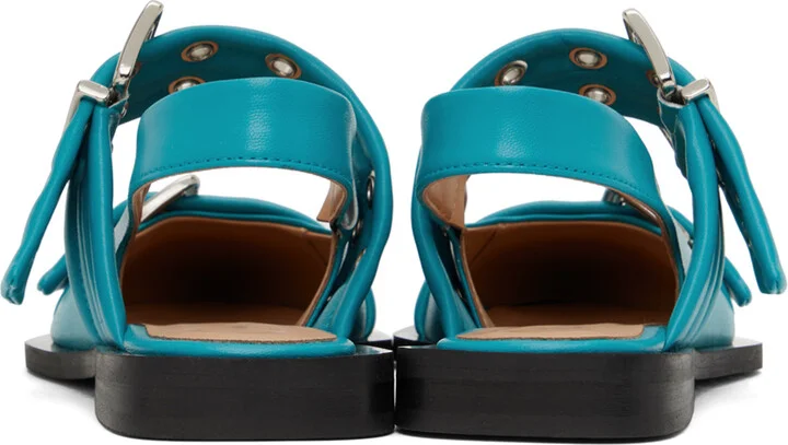 GANNI Blue Feminine Buckle Ballerina Flats - Image 2