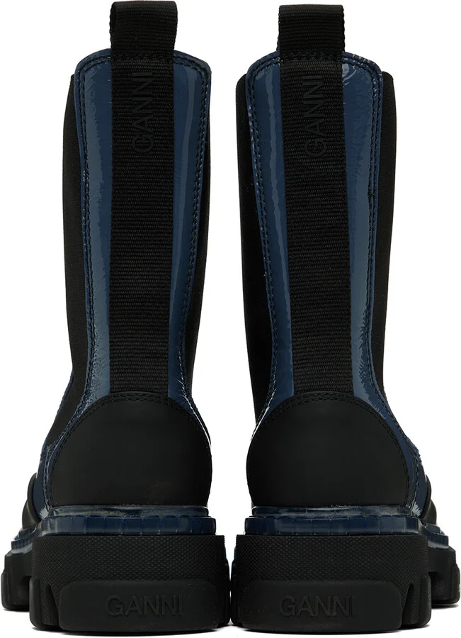 GANNI Blue Mid Chelesa Boots - Image 2