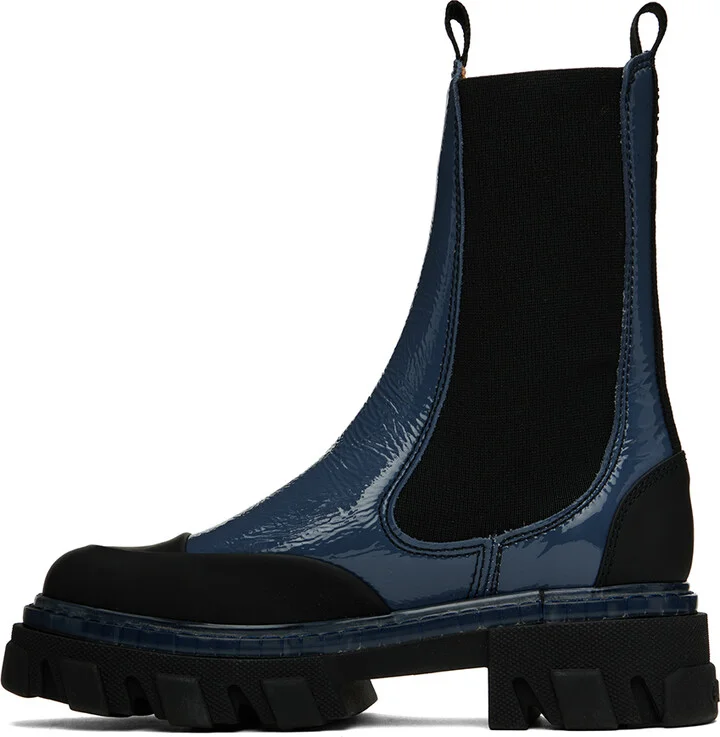 GANNI Blue Mid Chelesa Boots - Image 3