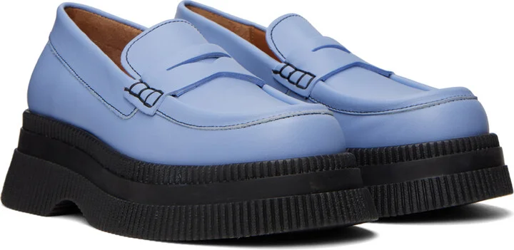 GANNI Blue Wallaby Creepers Loafers - Image 4