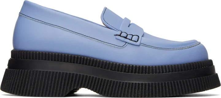 GANNI Blue Wallaby Creepers Loafers