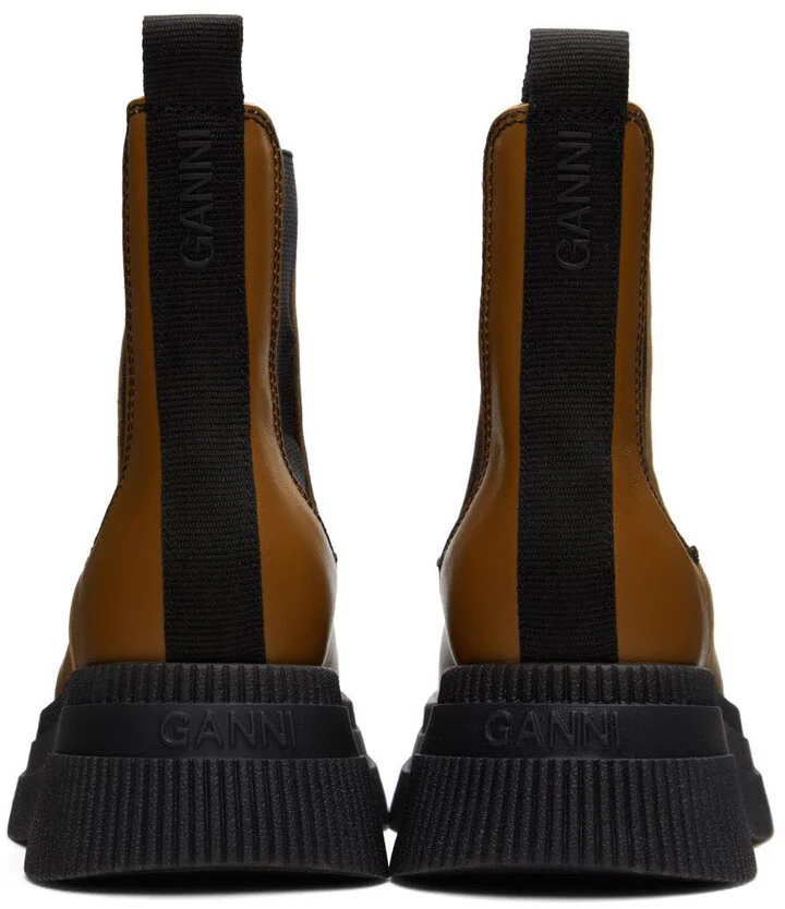 GANNI Brown Chunky Chelsea Boots - Image 2