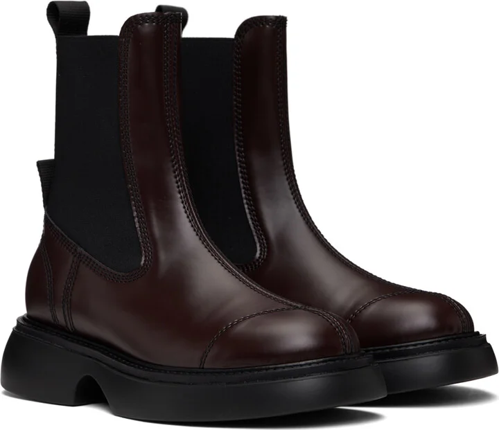 GANNI Brown Everyday Mid Chelsea Boots - Image 4