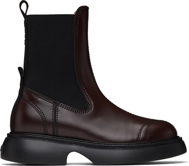 GANNI Brown Everyday Mid Chelsea Boots