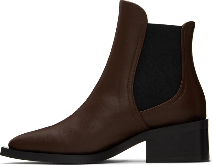 GANNI Brown Feminine Buckle Chelsea Boots - Image 3