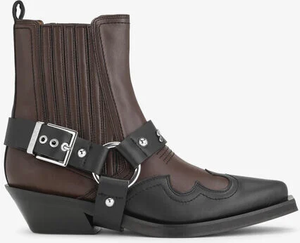 Ganni Brown Low Cut Western Chelsea Boots - Image 2