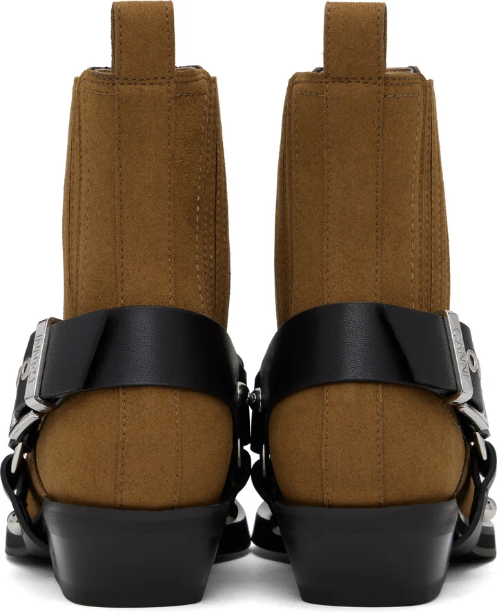GANNI Brown Low Cut Western Chelsea Boots - Image 2