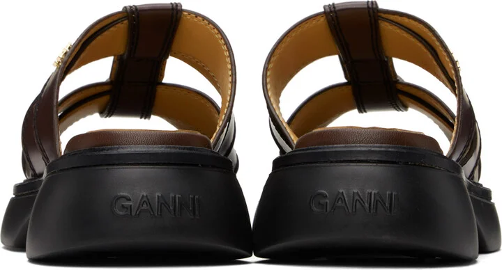 GANNI Brown Mule Sandals - Image 2