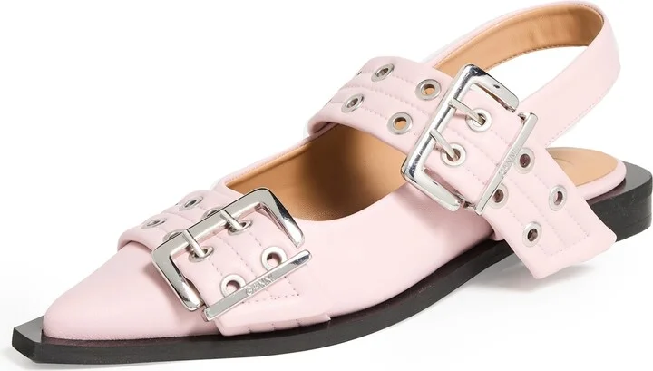 GANNI Buckle Ballerina Flats