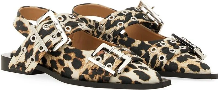 Ganni 'Buckle' Brown Polyester Blend Ballet Flats - Image 3