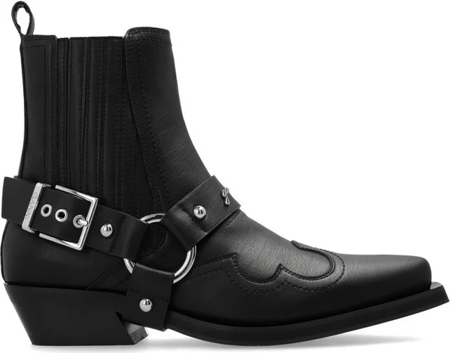 Ganni Buckle Fastening Western Chelsea Boots