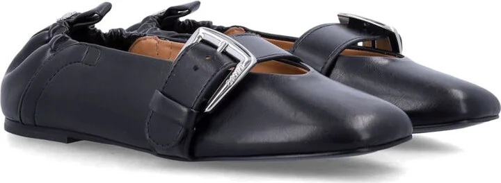 Ganni Buckle Strap Ballerinas - Image 2
