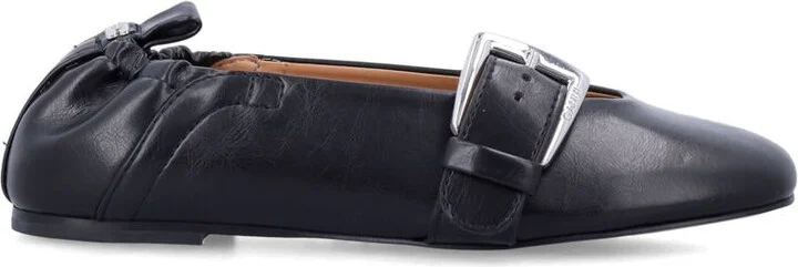 Ganni Buckle Strap Ballerinas