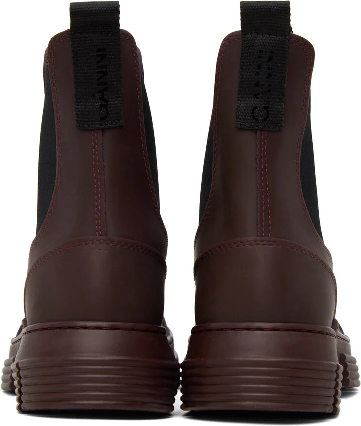 GANNI Burgundy City Boots - Image 2