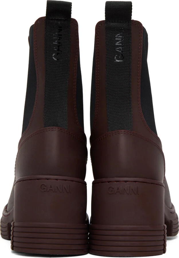 GANNI Burgundy City Boots - Image 2