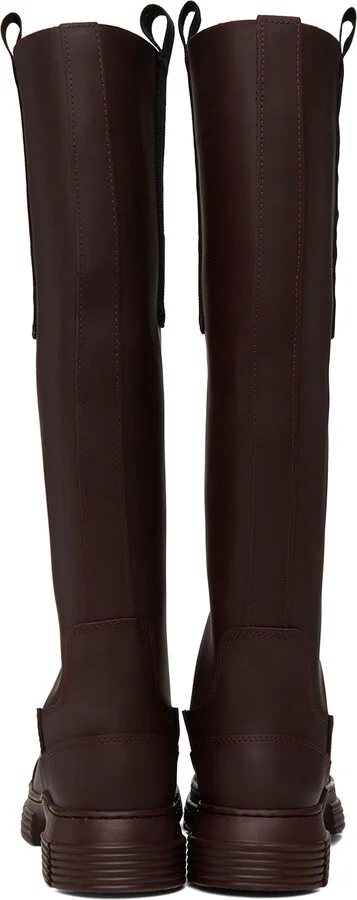 GANNI Burgundy Country Boots - Image 2