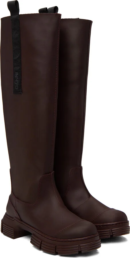 GANNI Burgundy Country Boots - Image 4