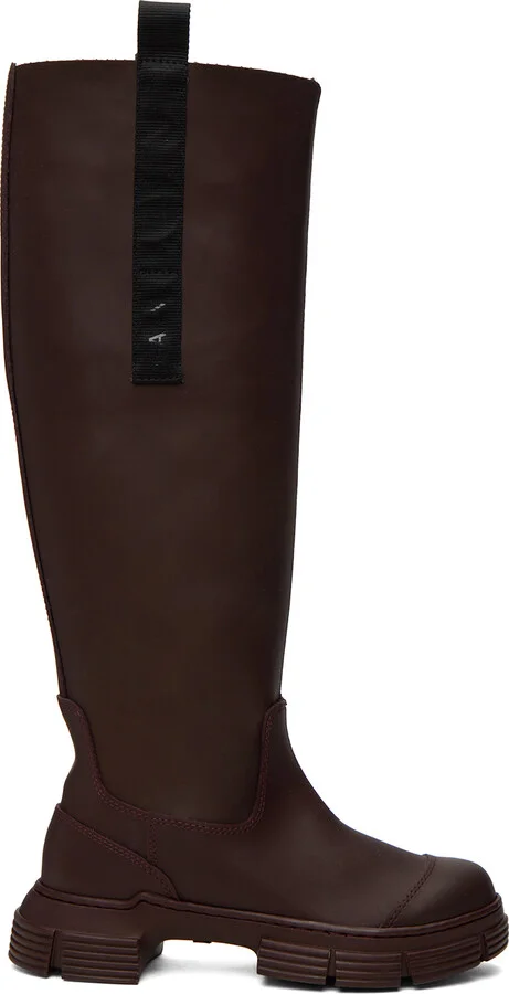 GANNI Burgundy Country Boots