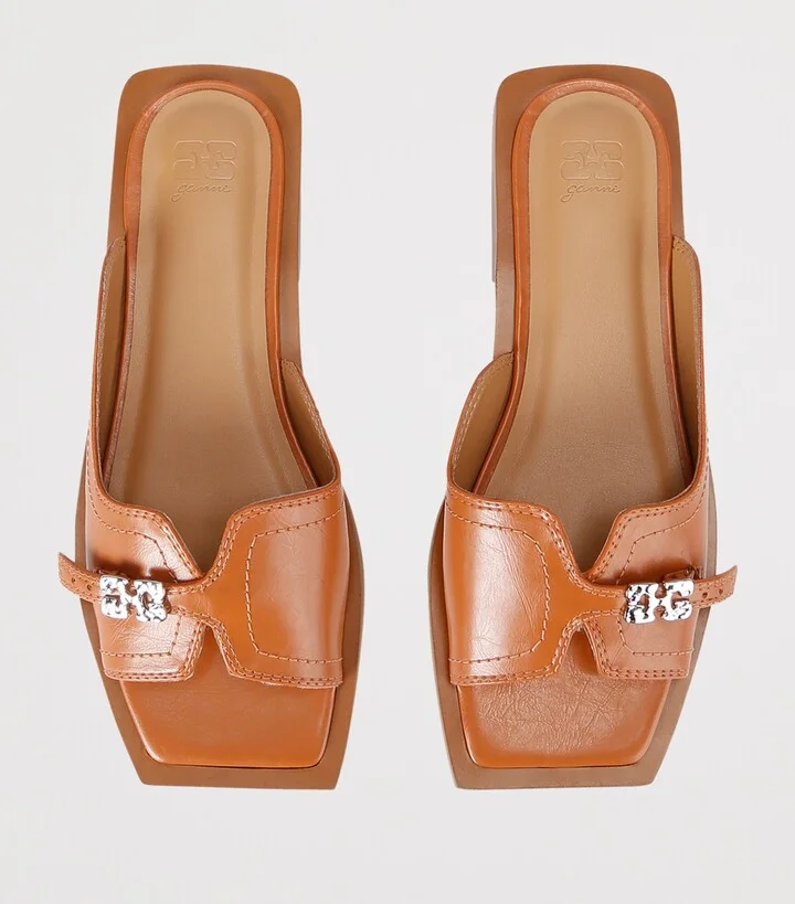 Ganni Butterfly-Logo Sandals - Image 4