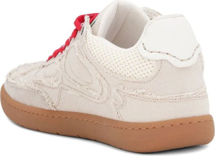 Ganni Canvas Sneakers With Raw-Cut Edges - Image 2