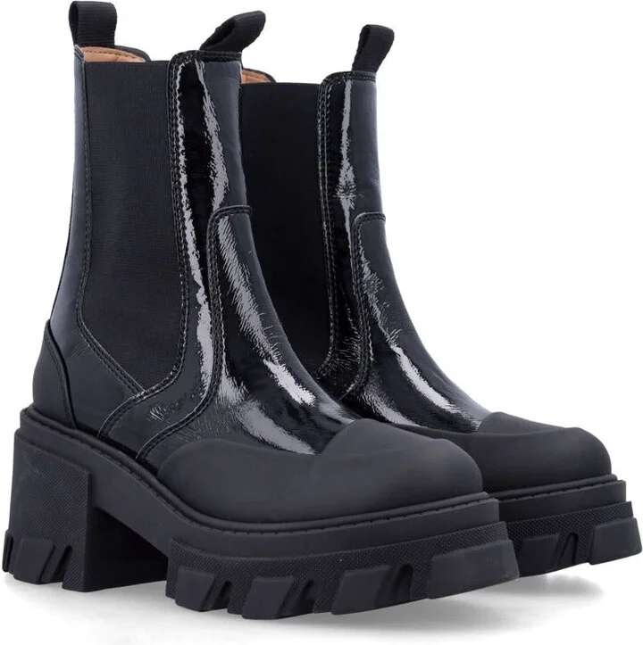 Ganni Cleated Heeled Mid Chelsea Boots - Image 2