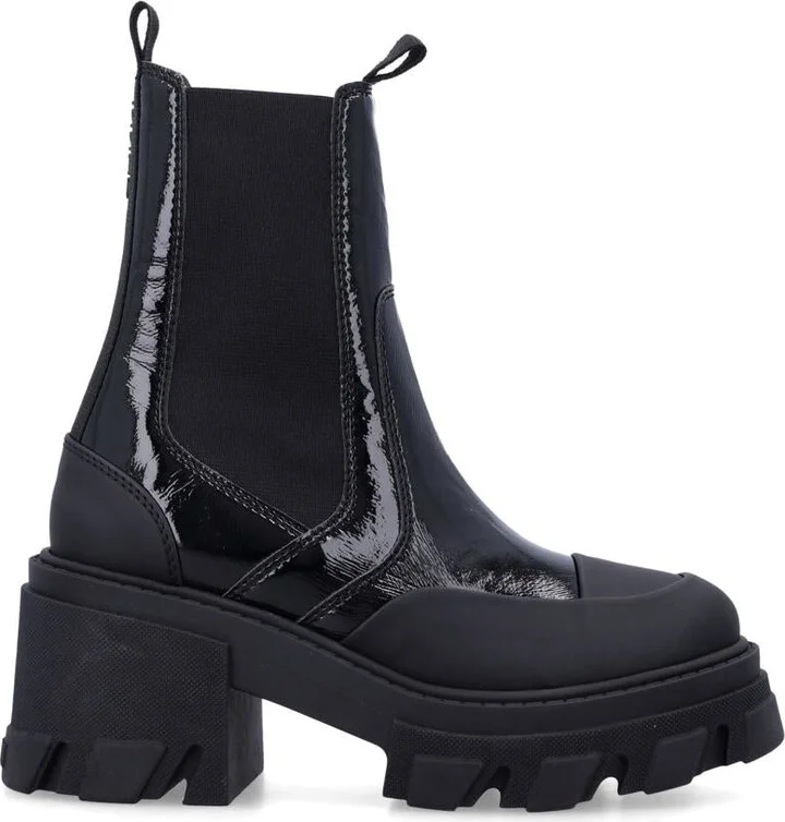 Ganni Cleated Heeled Mid Chelsea Boots