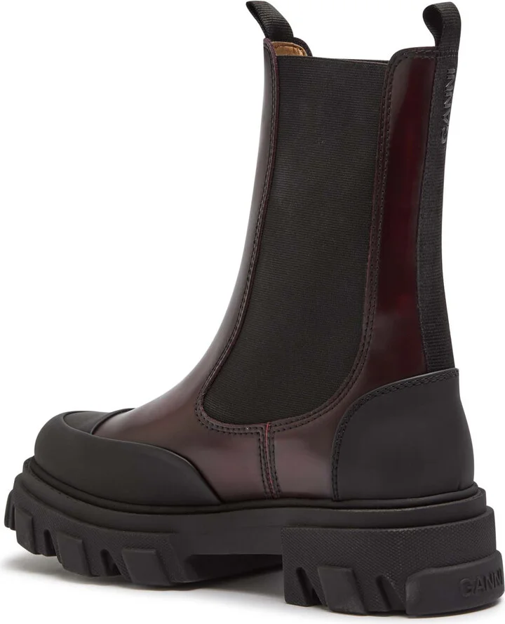 Ganni Cleated Leather Chelsea Boots - Image 2