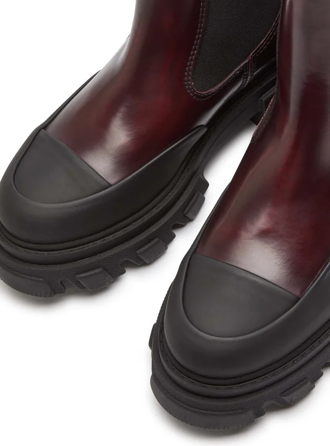 Ganni Cleated Leather Chelsea Boots - Image 3