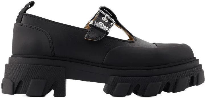 Ganni Cleated Mary Jane Loafers