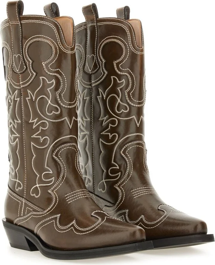 Ganni Embroidered "Western" Boot - Image 2