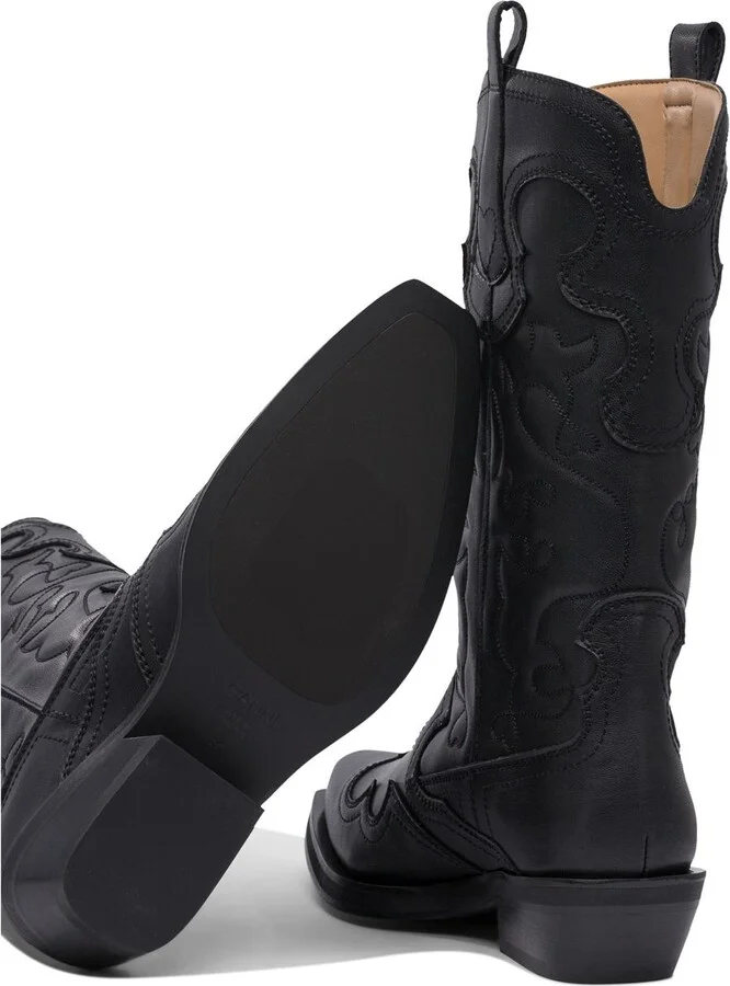 Ganni Embroidered Western Boots - Image 5