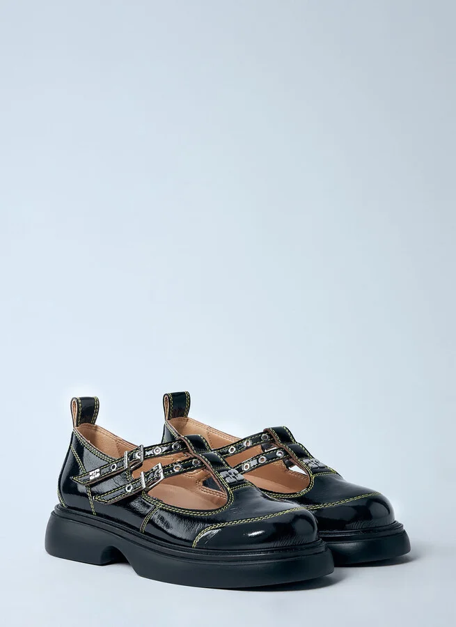 GANNI Everyday Buckle Mary Jane Shoes - Woman Slip Ons Black Eu - 39 - Image 2
