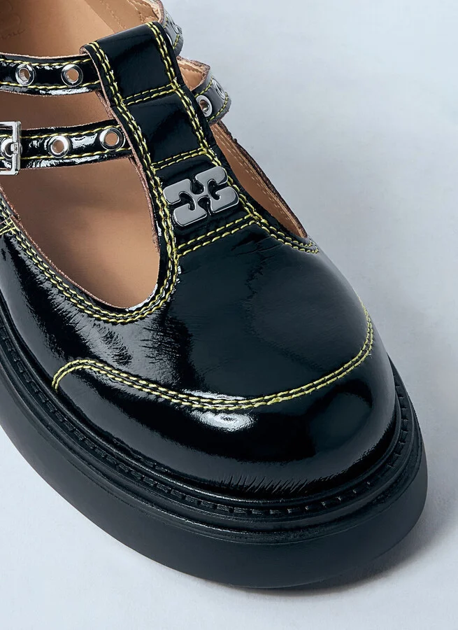 GANNI Everyday Buckle Mary Jane Shoes - Woman Slip Ons Black Eu - 39 - Image 3