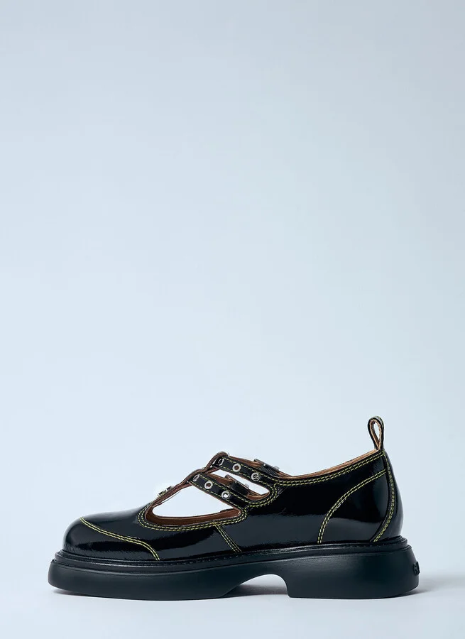 GANNI Everyday Buckle Mary Jane Shoes - Woman Slip Ons Black Eu - 39 - Image 4