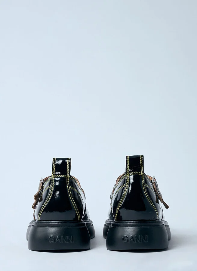 GANNI Everyday Buckle Mary Jane Shoes - Woman Slip Ons Black Eu - 39 - Image 5