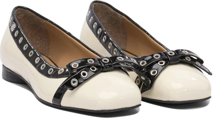 Ganni Eyelet Bow Ballet Flats - Image 2
