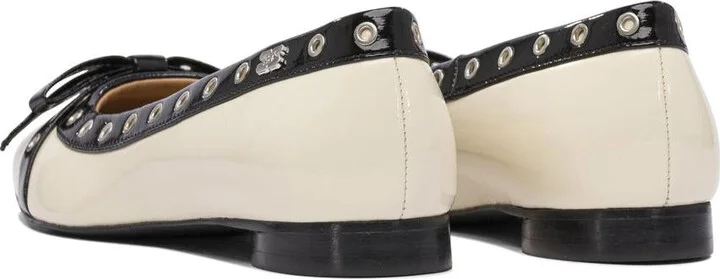Ganni Eyelet Bow Ballet Flats - Image 4