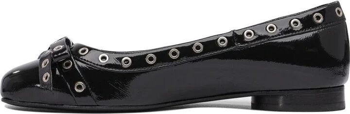 Ganni Eyelet Bow Ballet Flats - Image 3